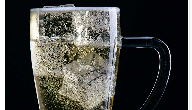 glass beer mug with handles