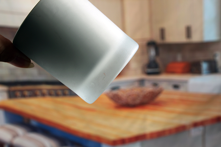 Small glass cylinder candle holder