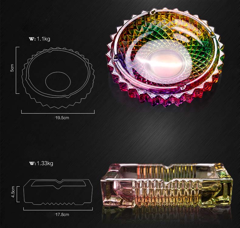 crystal glass ashtray