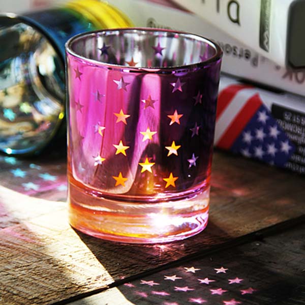 colored glass candlesticks