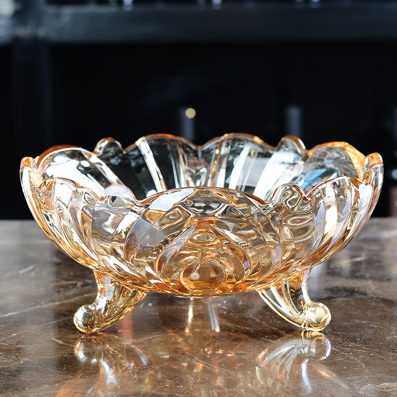 glass fruit bowl with stand
