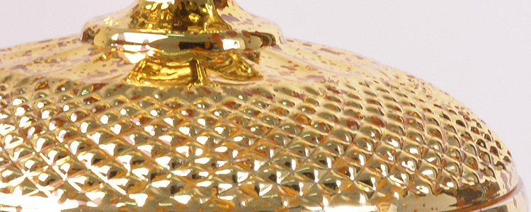 gold plated glass candy bowl