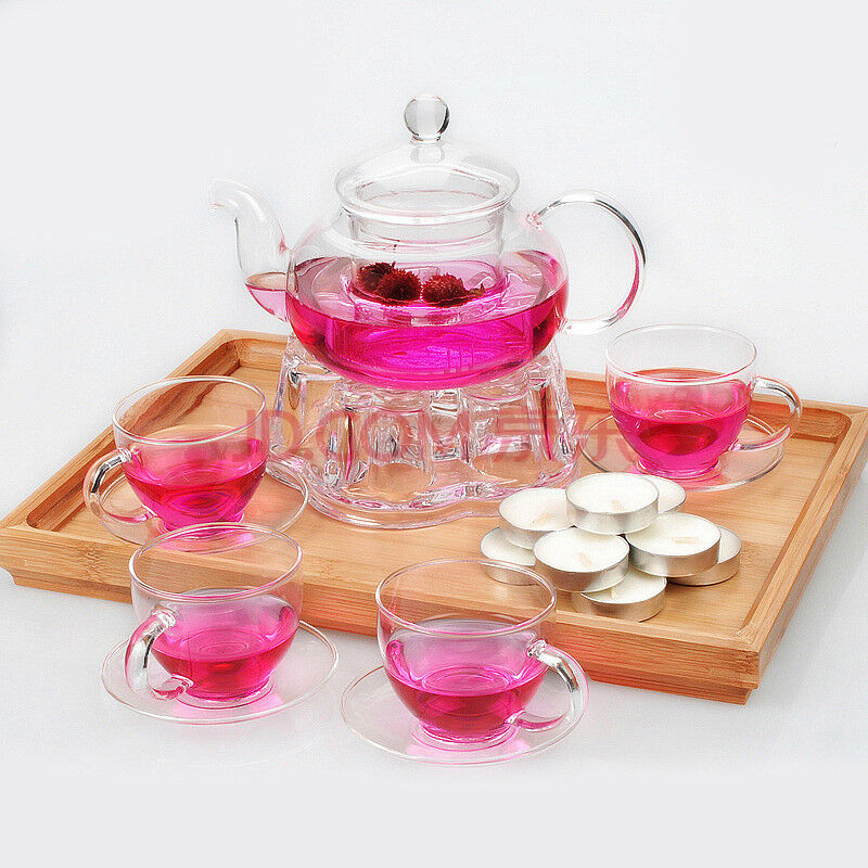 Heat resistant glass teapot