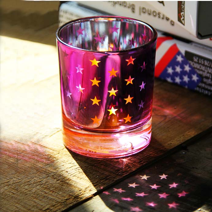 colored glass candlesticks