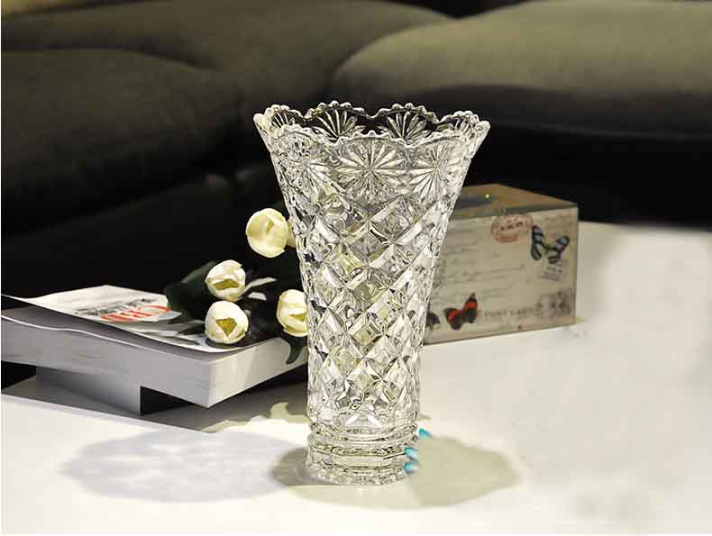 White glass vase