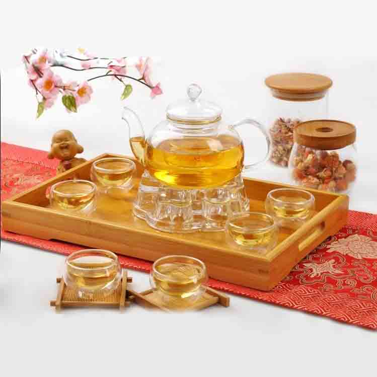 Heat resistant glass teapot