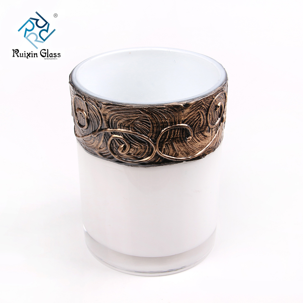 white metal candle holders