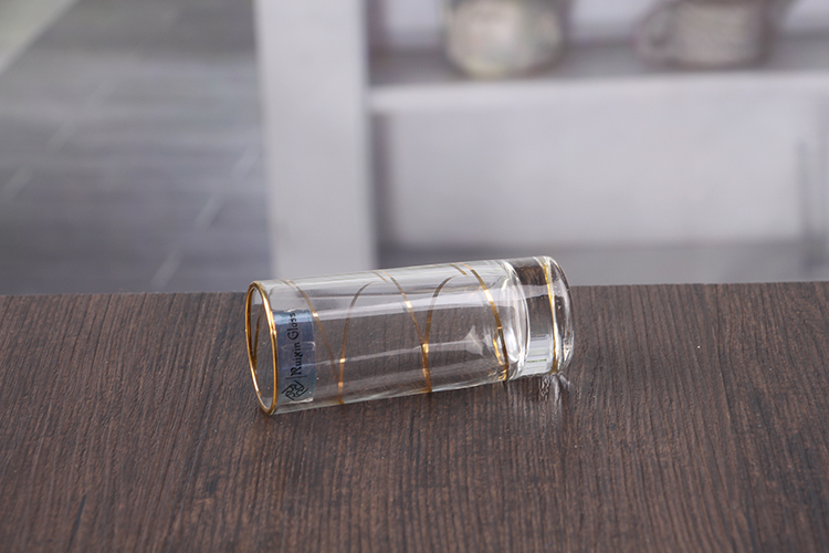 Gold Rim Shot Glass