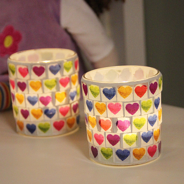 mosaic candle holders