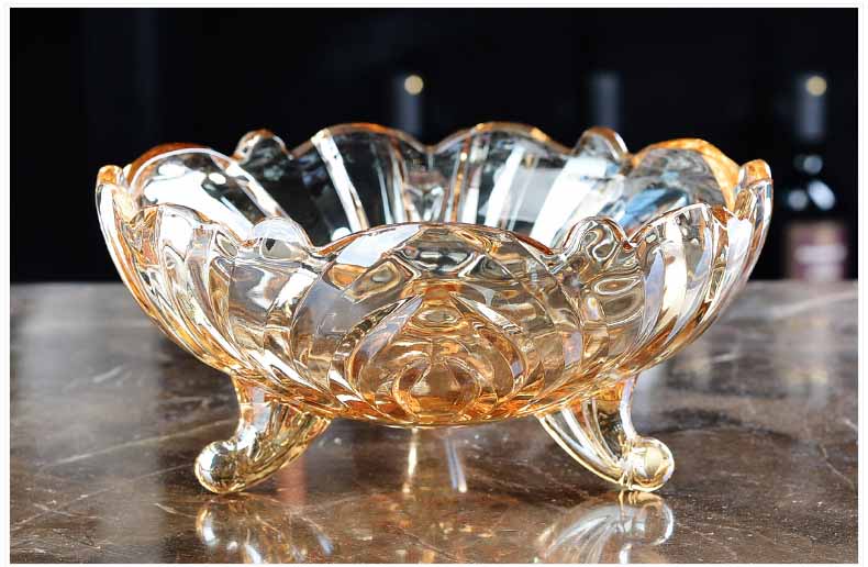 European big glass bowls with feet, fruit bowls wholesale