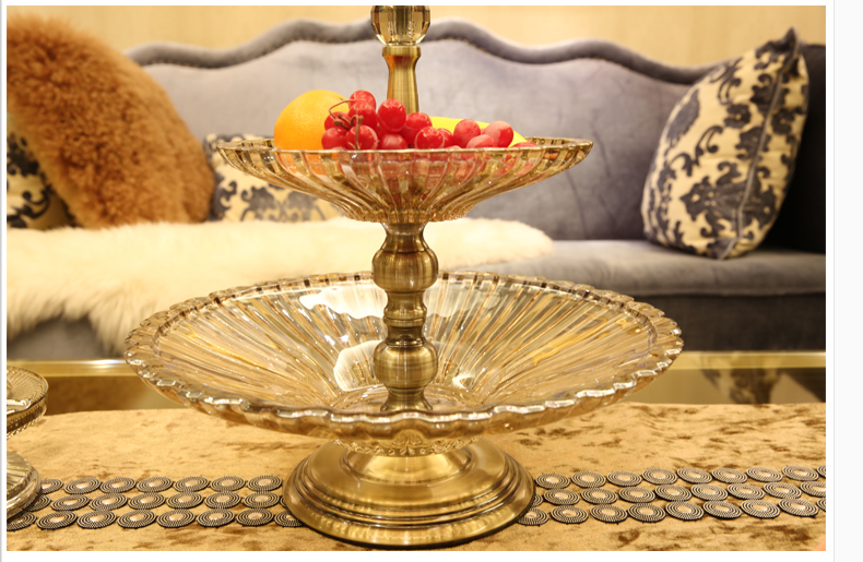 double plated glass fruit bowl
