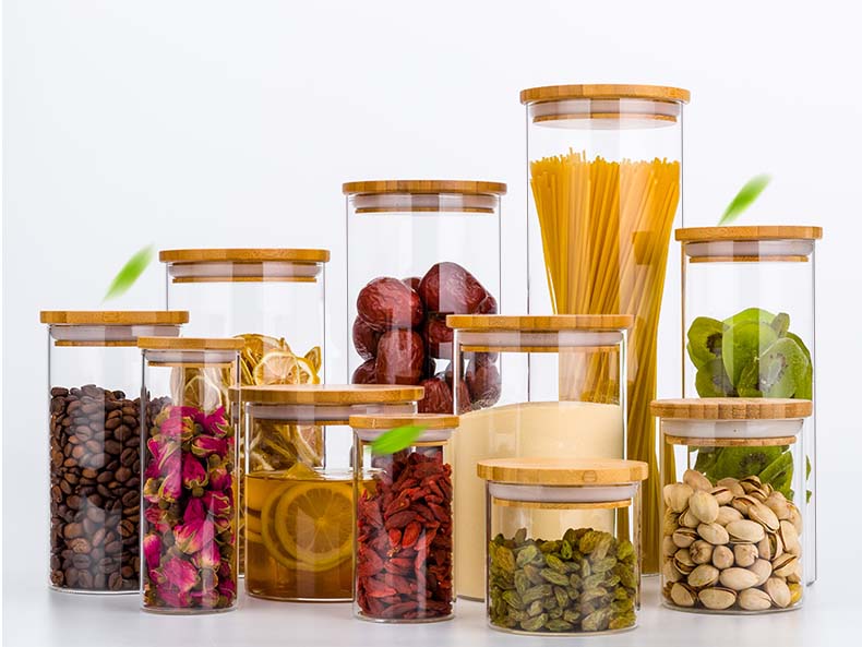 Borosilicate Glass Food Container With Wooden Lids