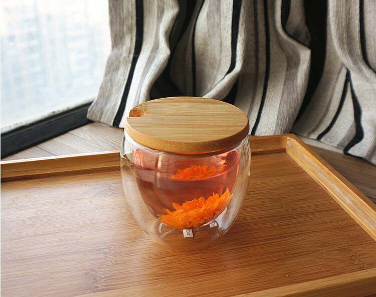Heat resistant glass tea cup