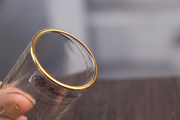Gold Rim Shot Glass