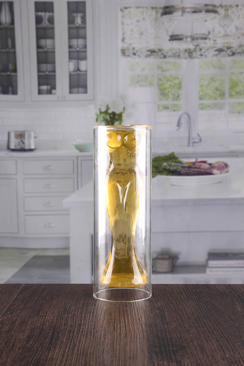 Woman shaped double walled beer mug