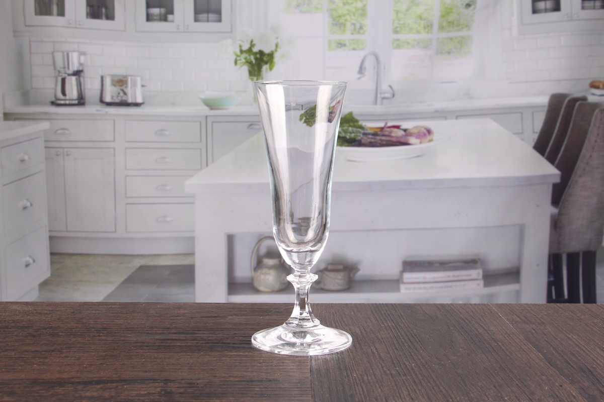 Wide mouth champagne glasses