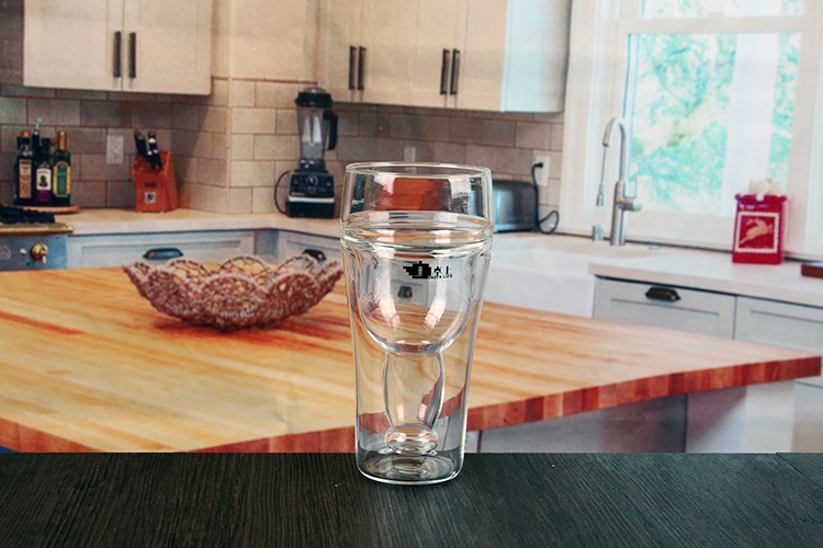 Beer bottle shaped double wall cup