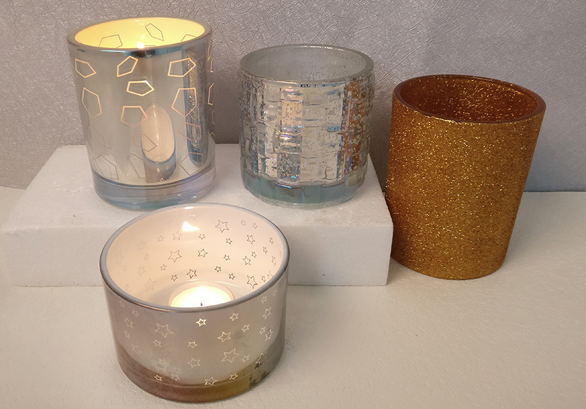 2017 new products glass candle holders