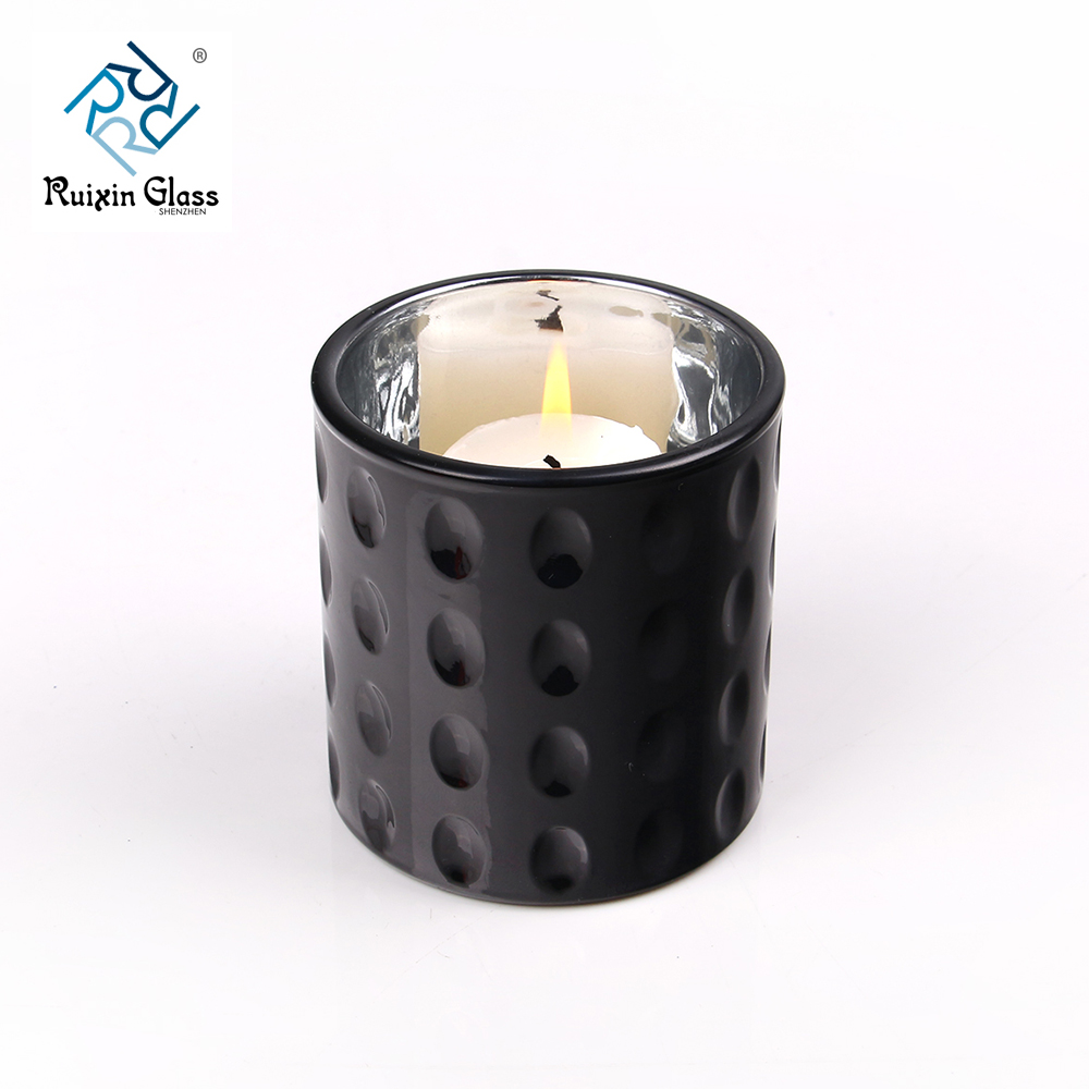  Matte black 8oz glass candle holder