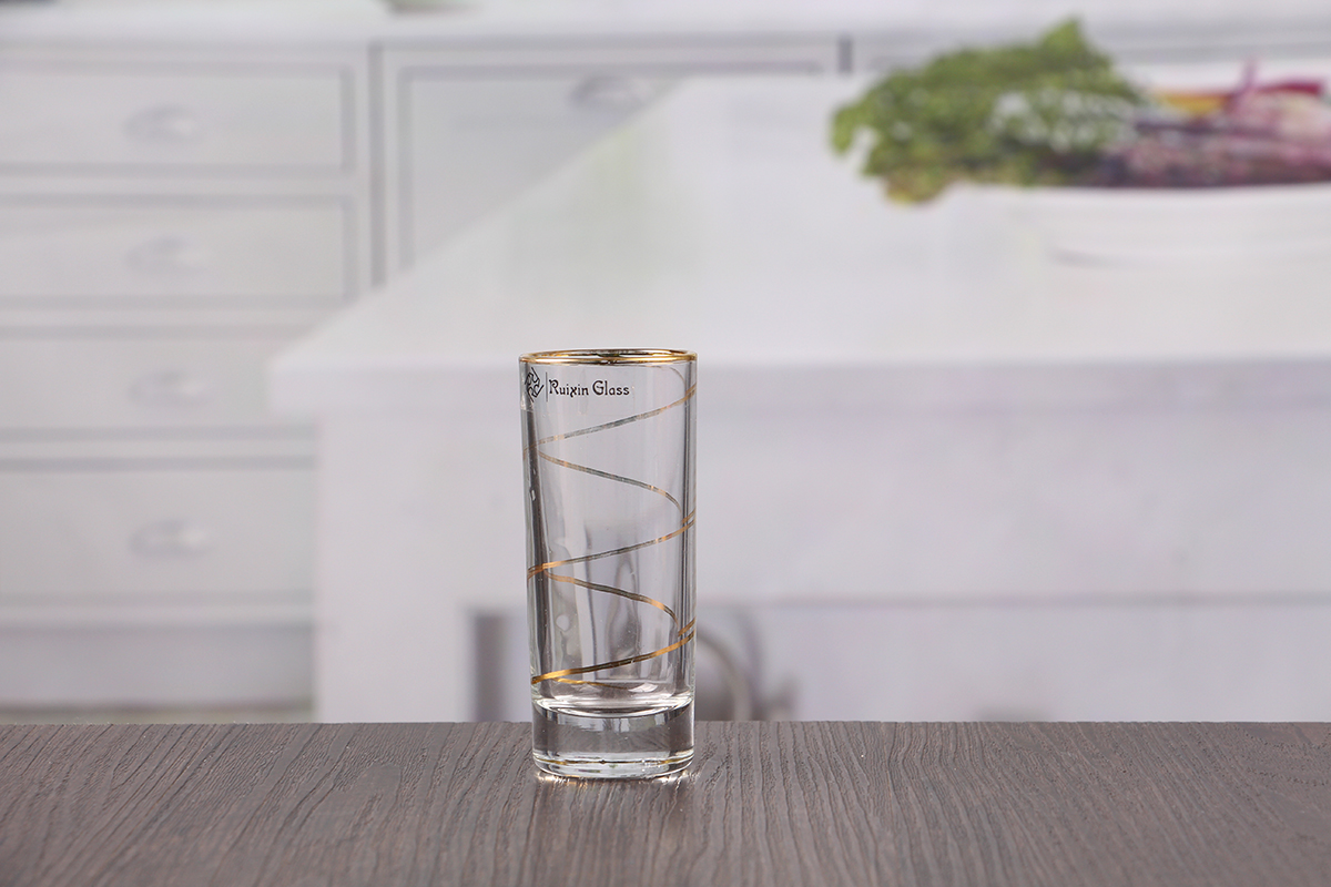 Gold Rim Shot Glass