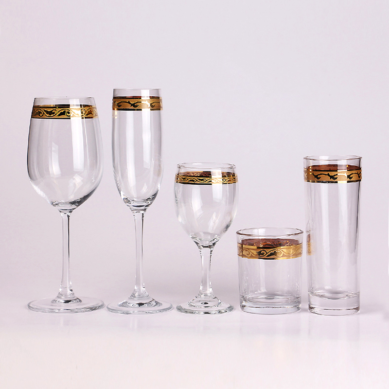 10 Customization Gold Rimmed Wine Glasses