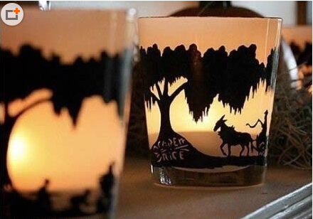 DIY glass candle holder