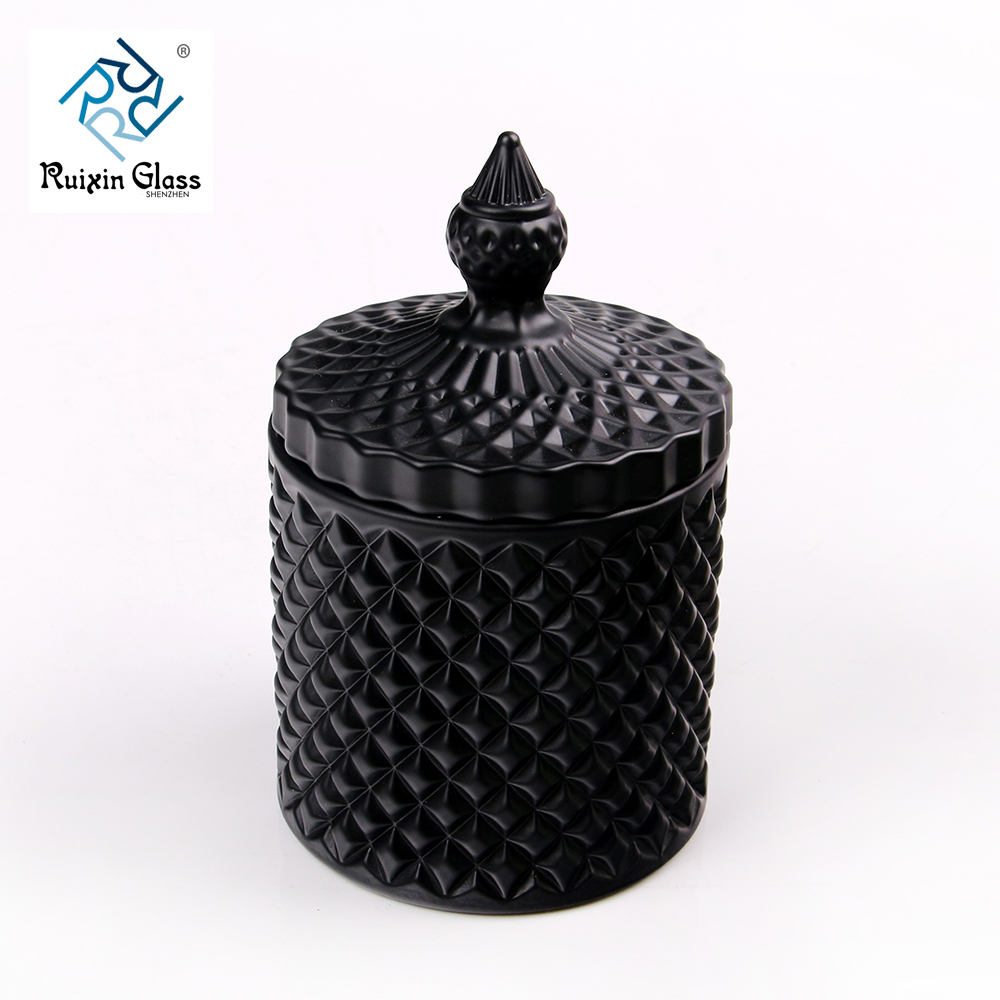 Machine Blown Decating Storage Jar Candle Holder With Lids