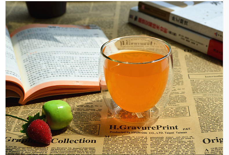 double wall glass tea tumbler