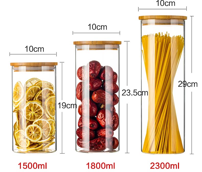 Borosilicate Glass Food Container With Wooden Lids