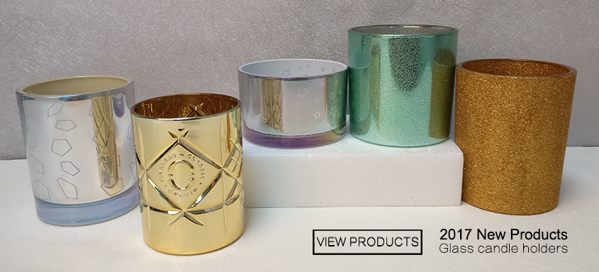 2017 new products glass candle holders