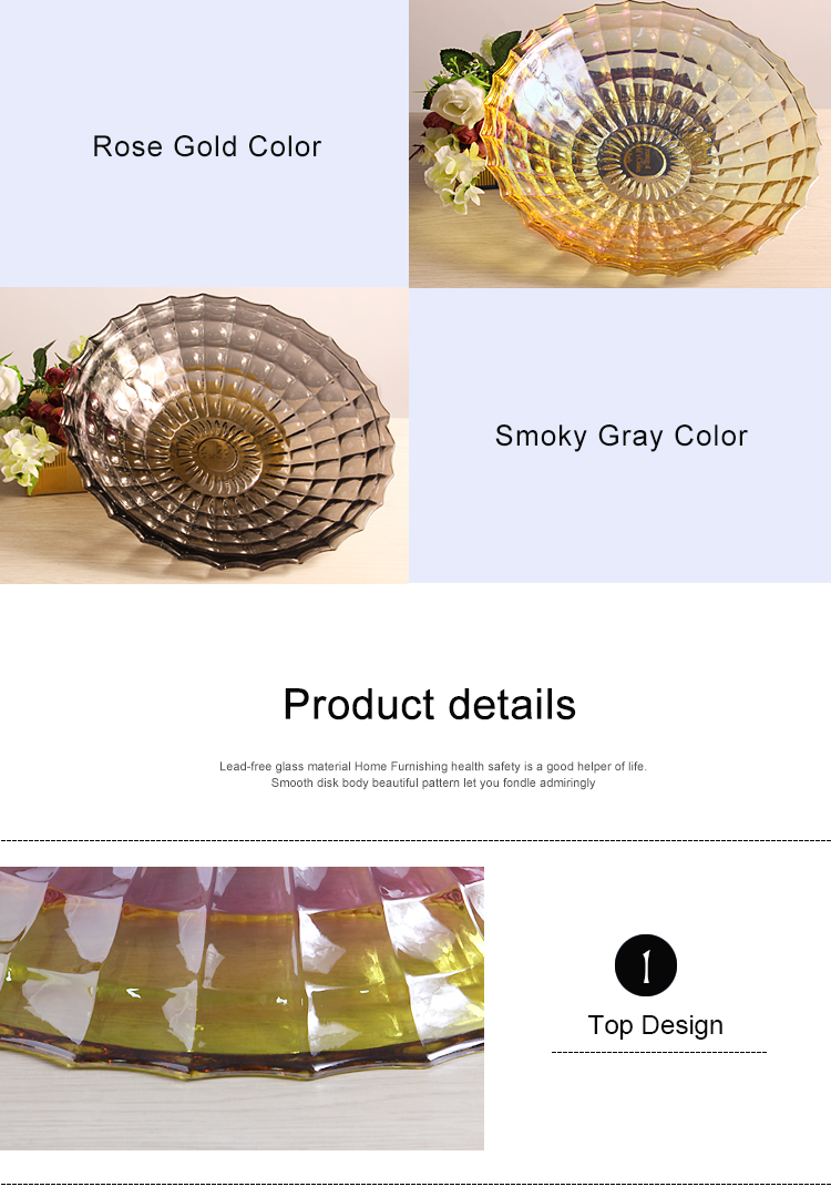 Hot sales mercury glass plate and electroplating glass plates for fruit