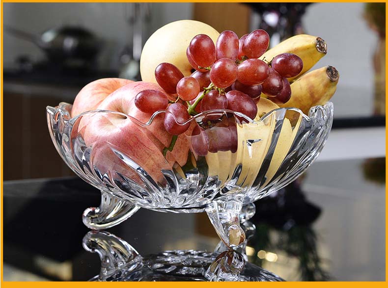 European big glass bowls with feet, fruit bowls wholesale