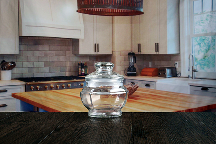 Octagon glass storage jars
