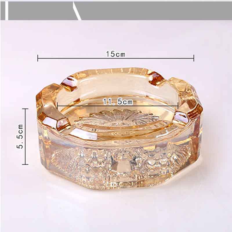  round crystal glass ashtray