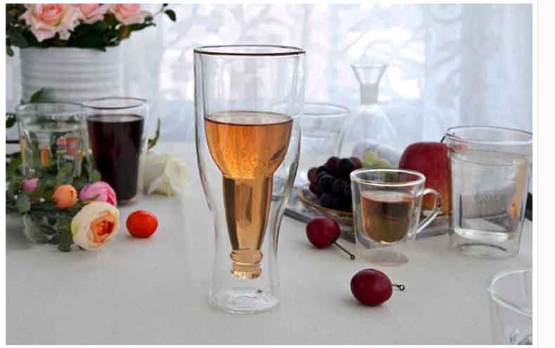 double glass mug