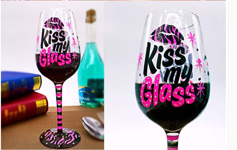  hand painted birthday wine glasses