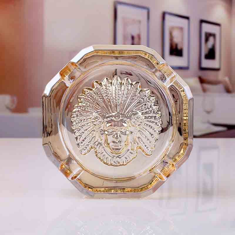  round crystal glass ashtray