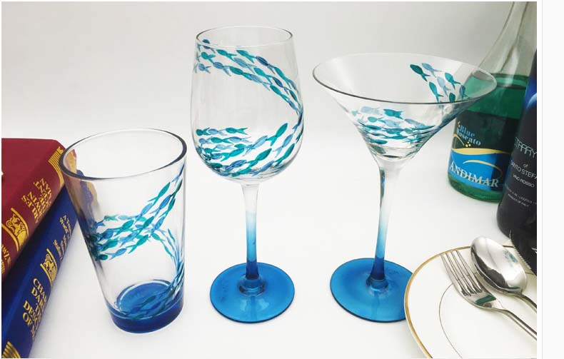 blue wine glass
