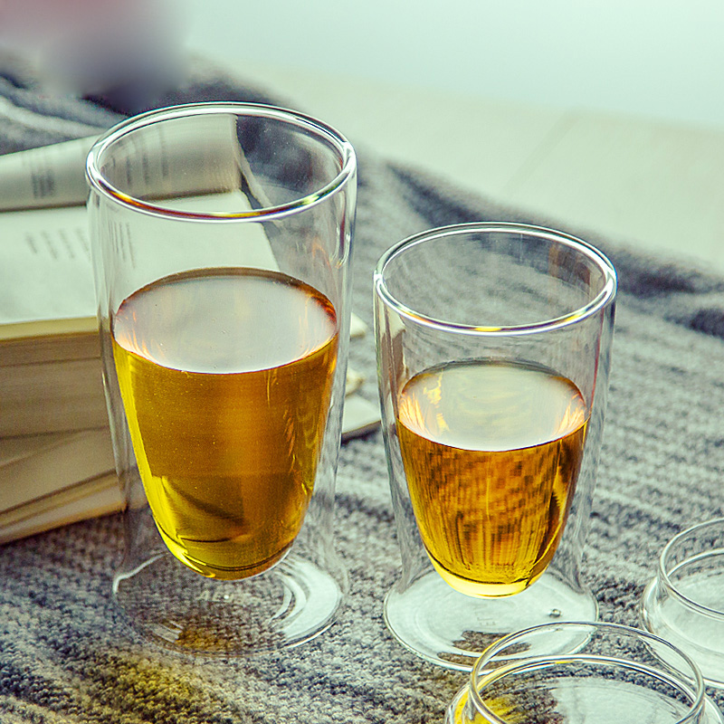 double wall glass tea cup
