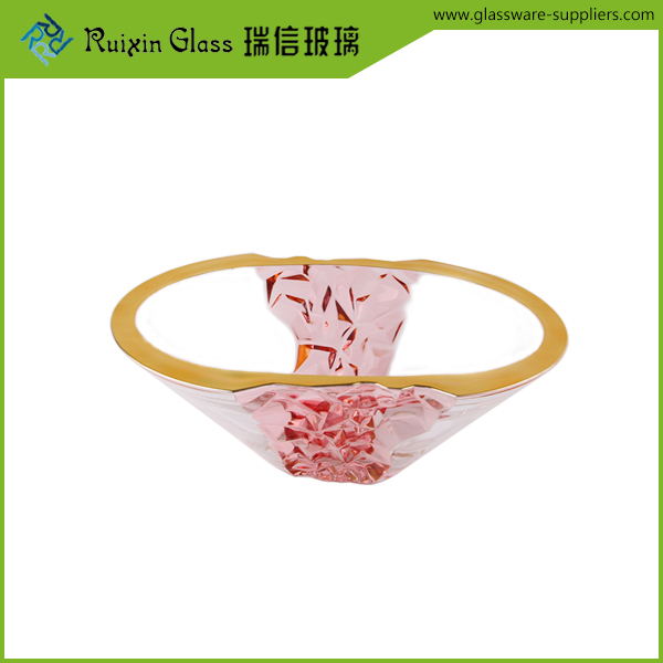 gold rim glass bowl