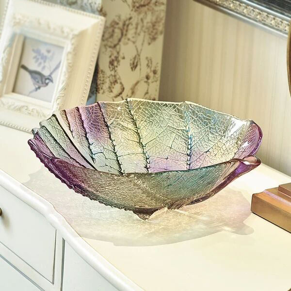 leaf shape glass plate