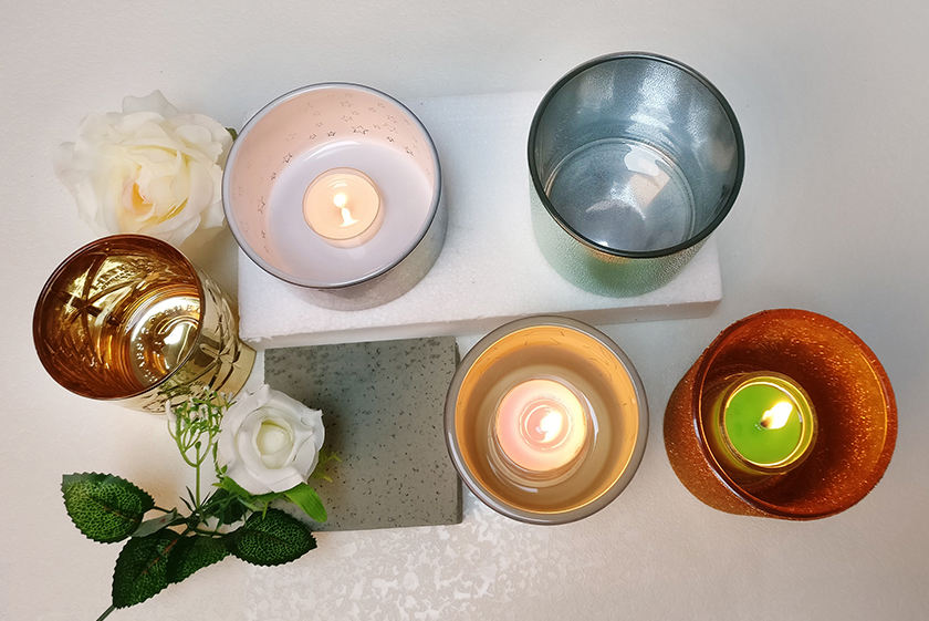 2017 new products glass candle holders