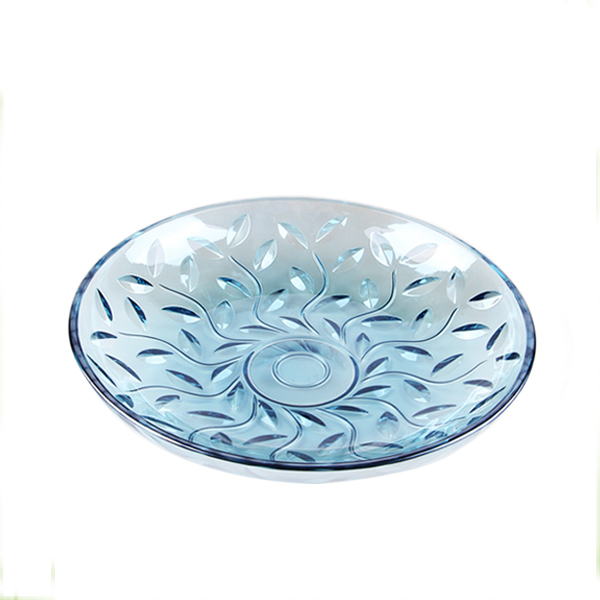 blue glass fruit bowl