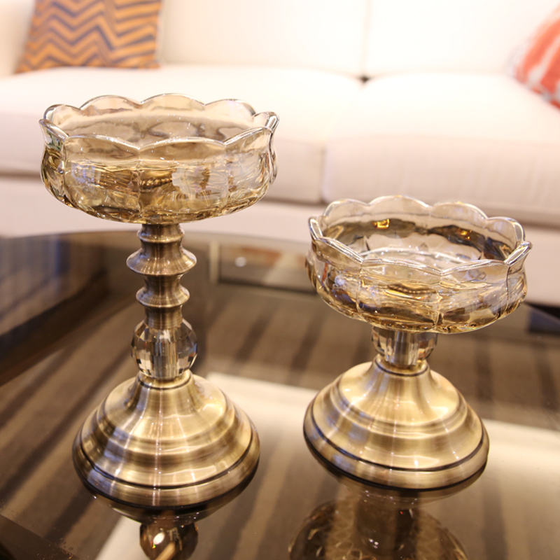 Glass taper candle holders