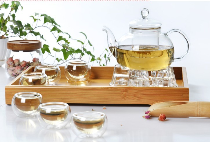 Heat resistant glass teapot