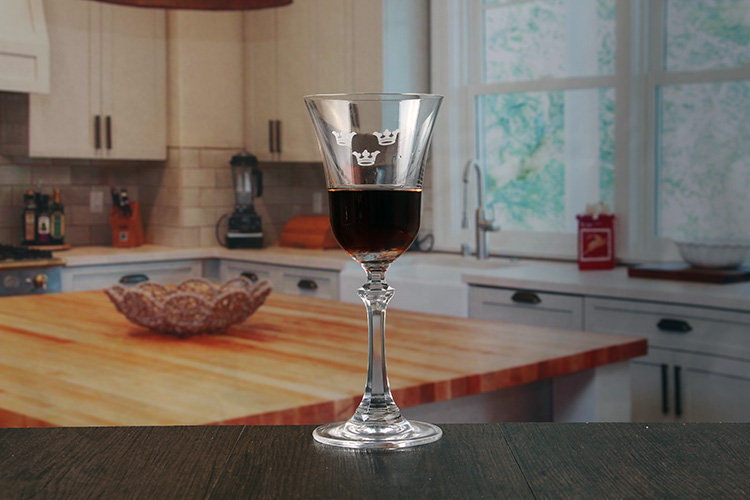 Champagne glasses with logo