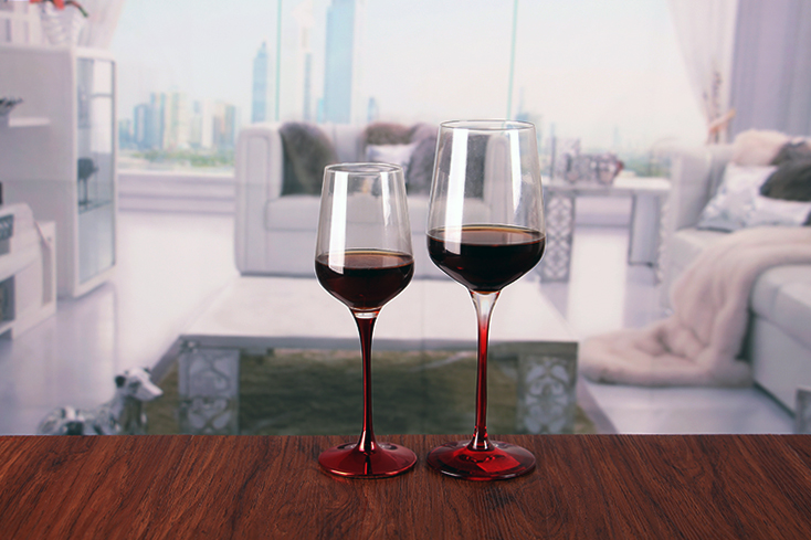 Red Stem Wine Glasses