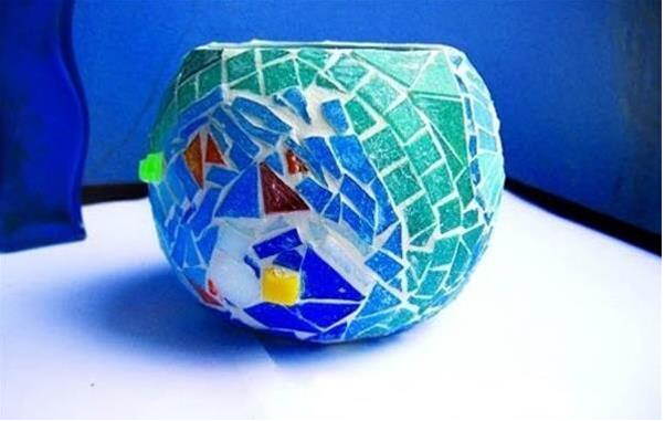 Criativa home mosaico DIV decorativo luzes ilustrações de prática de castiçal pequeno