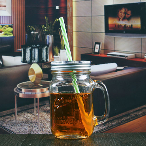 Pots de verre en maçonnerie de 16 oz dans des bocaux en maçonnerie en vrac en gros