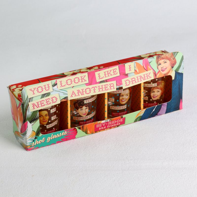 2온스 맞춤형 데칼 로고 주류 유리 와인 맞춤형 로고 플레어 샷 안경(선물 상자 포함)